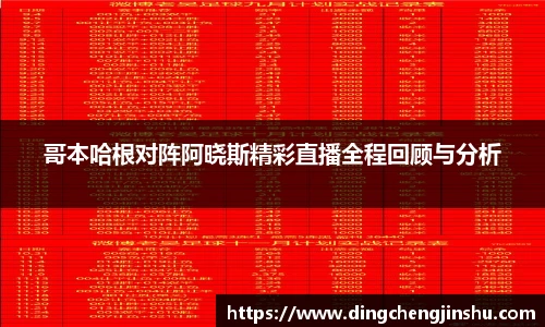 500比分网哥本哈根对阵阿晓斯精彩直播全程回顾与分析
